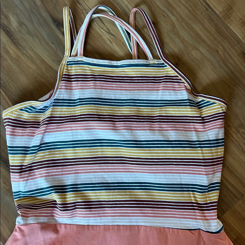 Pact Organic Cotton Stripe Fit & Flare Strappy Dress Boho Casual Size M - Picture 5 of 12